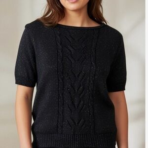 Vintage  Angora silk blend Lady de Rotchild sweater metallic threads